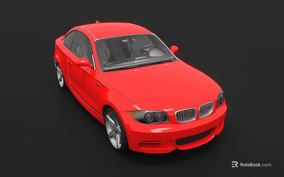 Red Modern Car With Sleek Exterior And Shiny Design On Black Background 3d model 