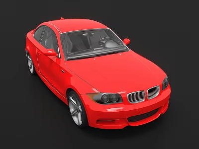 Red Modern Car With Sleek Exterior And Shiny Design On Black Background 3d model