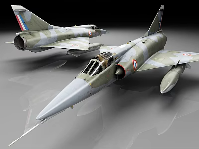 Detailed Military Aircraft Models With Camouflage Paint And French Air Force Markings 3d model