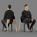 Sitting Man Realistic Male Man Sitting Chair Leisure Chair Sofa Chair Young Foreigner 3d model