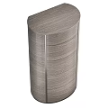 Modern Wooden Chest of Drawers Featuring Silver Metal Frame and Wood Grain Design