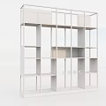 Contemporary Display Shelf With Black Metal Frame And Wooden Storage Layers