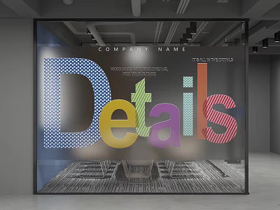 Modern glass stickers 3d model