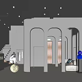 Minimalist Modern Clothing Store Interior Design With Arched Doorways Open Layout And Clothing Racks