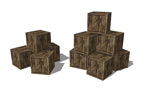 Chinese-style box folk-custom farm tools landscape sketch 3d model