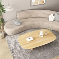 Modern coffee table sofa coffee table combination 3d model