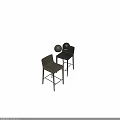 Modern Leather Bar Stools With Metal Frame And Two Tone Color Design 3d model