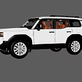 Toyota White Off Road SUV With Roof Rack Distinctive Grille And Orange Seats