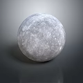 Moon Sphere With Detailed Surface Craters On Gray Background Reflective Base 3d model
