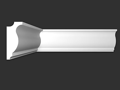 Elegant White Decorative Corner Molding with Curved Design for Interior Wall and Ceiling Decoration 3d model