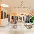 MIJI Clothing Store Interior With Fashion Clothes Mannequins And Green Plants