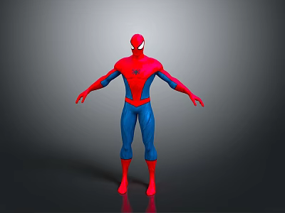 Spider Man 3D Character Model in Red Blue Costume Standing Pose 3d model