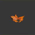 Vibrant Orange Goldfish With Flowing Fins And Tail Showing Reflection In Dark Water