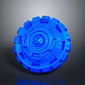 Blue Train Mechanical Gear Component 3D Model Detailed Industrial Structure Design 3d model