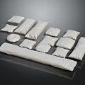 White Throw Pillows With Various Shapes And Sizes For Interior Furniture