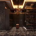 Luxury Modern SPA Sauna Interior With Marble Walls Golden Decor And Relaxation Seats