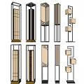 Various Modern Floor Lamps With Sleek Structures And Decorative Details 3d model