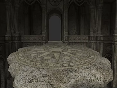 Ornate Gothic Stone Archway In Historic Interior With Carved Decorations And Intricate Floor 3d model