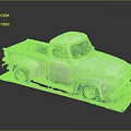 Vintage White Pickup Truck Displayed On Platform With Weathered Exterior Details