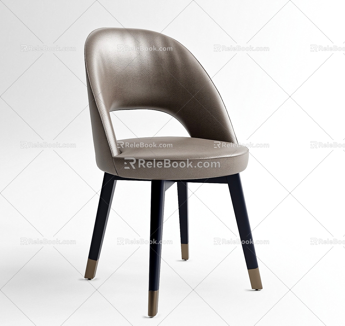 New Chinese Dining Chair Single Chair 3d model