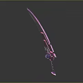 Futuristic Purple Blade Weapon With Shiny Metallic Finish Unique Handle And Sleek Design