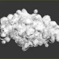 Fluffy White Cotton Mass Displayed On Dark Surface With Reflection 3d model