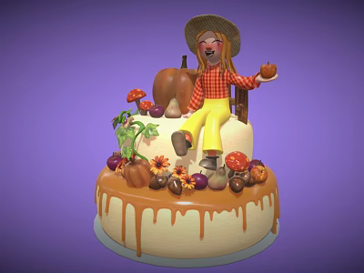 Cake Cartoon Cake Birthday Cake Cake 3d model