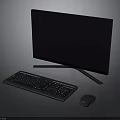 Modern Desktop Computer Accessories With Monitor Keyboard And Mouse
