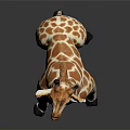 Unique Giraffe Shaped Wooden Stool With Realistic Spots And Sturdy Legs