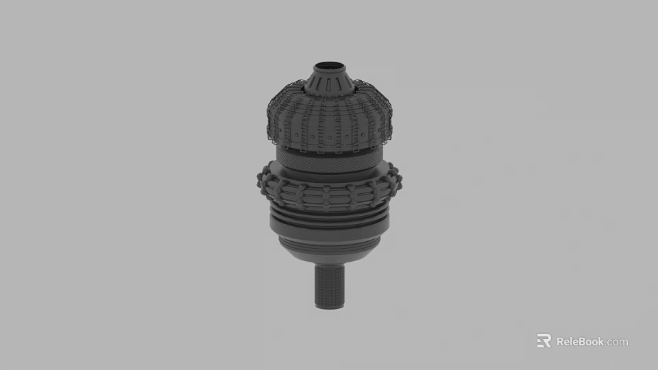 Black Industrial Mechanical Component 3D Model With Layered Structure And Top Hole 3d model 