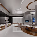 Modern Jewelry Store Interior With Marble Walls And Display Counters