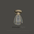 French retro ceiling lamp 3d model