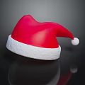Red Santa Hat With White Trim And Festive Pom Pom On Top Design