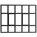 Sleek Modern Black Frame Casement Windows With Multi Grid Design And Clear Glass Panels