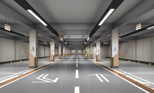 underground garage modern garage 3d model