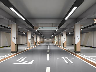 underground garage modern garage 3d model