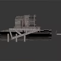 Rustic Industrial Vehicle with Metal Frame Open Design and Platform Structure