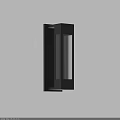 Modern Black Wall Lamp with Striped Glass Shade and Warm Light Glow
