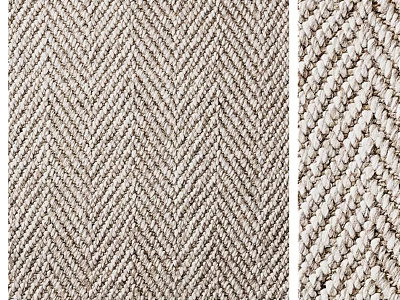 Square Rug with Herringbone Pattern and Braided Texture Neutral Natural Fiber Modern Home Decor 3d model