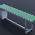 Industrial Conveyor Belt With Green Belt And Metal Frame For Production Line Transport