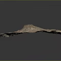3D Square Topographic Model With Mountain Texture And Colorful Relief Details