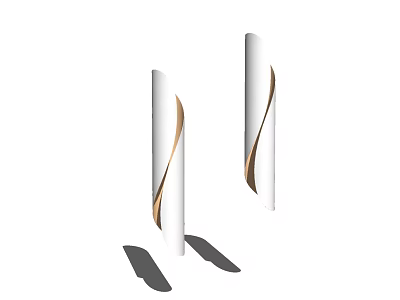 Modern White And Gold Spiral Design Wall Lamps For Indoor Decoration 3d model