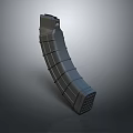 Weapon Magazine Tactical Black Design 3D Model with Structural Ridges and Base Plate 3d model