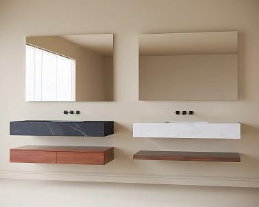 modern sink bathroom cabinet bathroom cabinet mirror 3d model