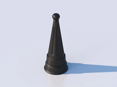Black Conical Road Traffic Cone For Road Safety And Traffic Control 3d model