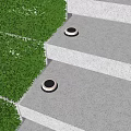 Modern Outdoor Recessed Wall Light Design Illuminating Garden Steps with Green Shrubs