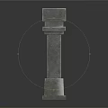 Stone Pillar With Square Top Base Textured Surface And Classic Architectural Design 3d model