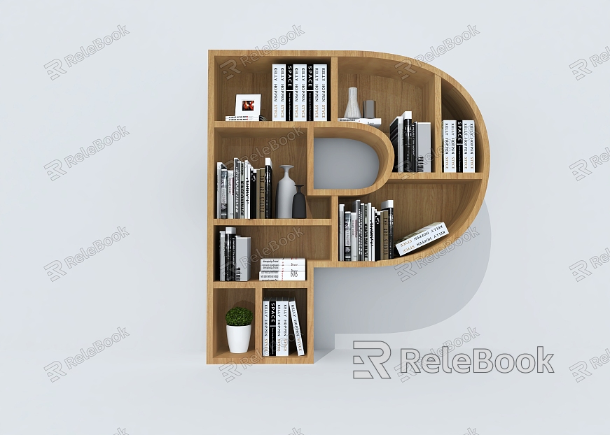 Creative Bookcase Creative Bookshelf Letter Bookshelf Bookshelf Container Shelf model