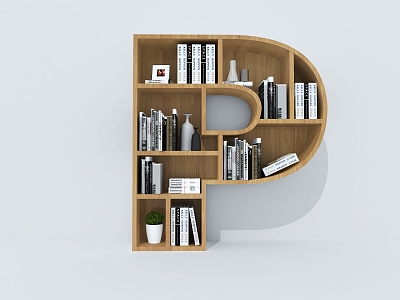 Creative Bookcase Creative Bookshelf Letter Bookshelf Container Shelf model