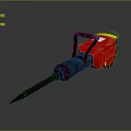 Red And Black Electric Demolition Hammer Tool For Construction Projects 3d model
